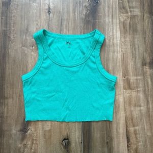 Teal PacCares Cropped Tank Size XS